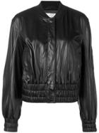Stand Elasticated Bomber Jacket - Black