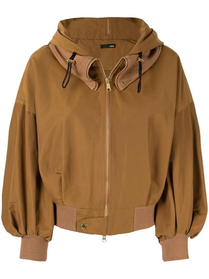 Frei Ea Hooded Bomber Jacket - Brown