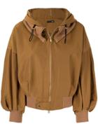 Frei Ea Hooded Bomber Jacket - Brown