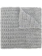 Moncler Knitted Scarf, Women's, Grey, Polyamide/viscose/cashmere/wool
