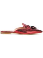 Alberta Ferretti Mia Heart Mules - Red