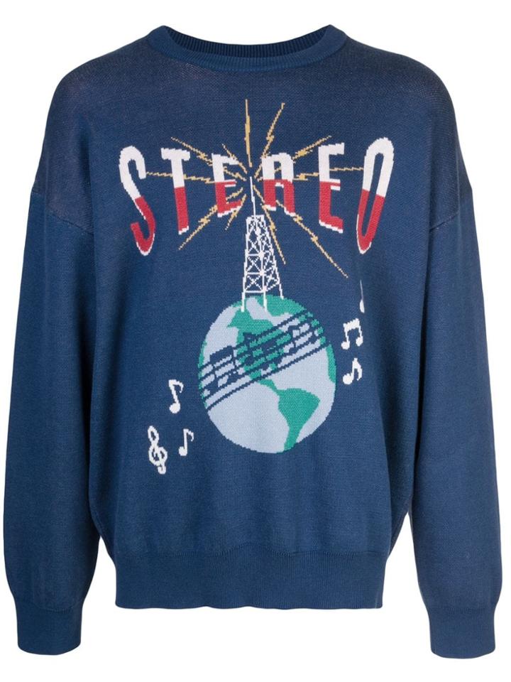 Just Don Stereo Print Sweatshirt - Blue