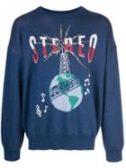 Just Don Stereo Print Sweatshirt - Blue