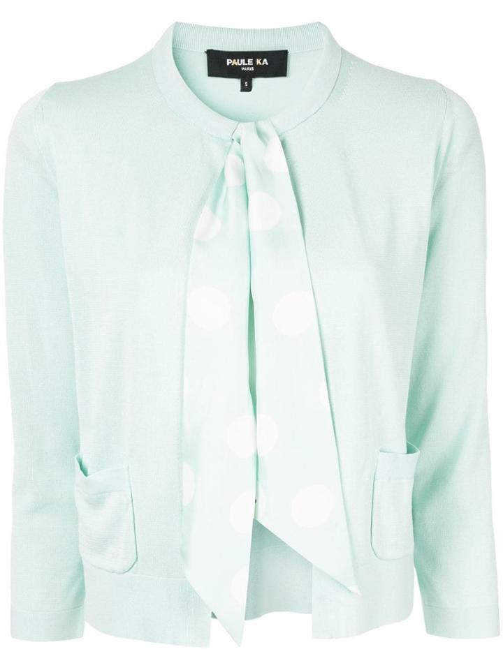 Paule Ka Ribbon-embellished Cardigan - Green
