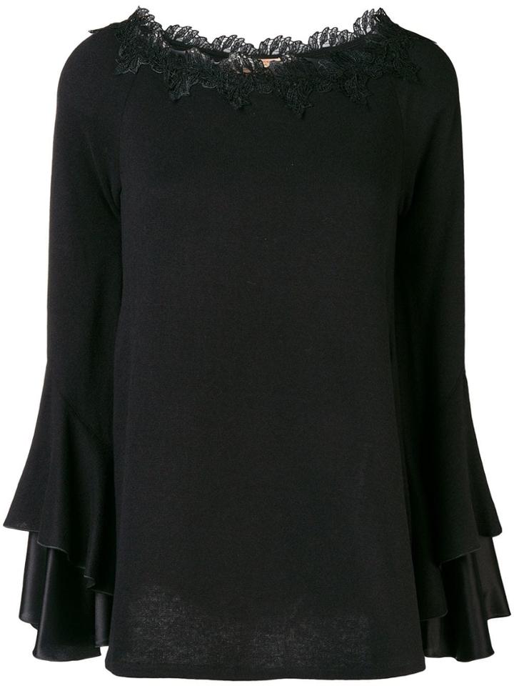 Ermanno Scervino Long-sleeve Appliqué Blouse - Black