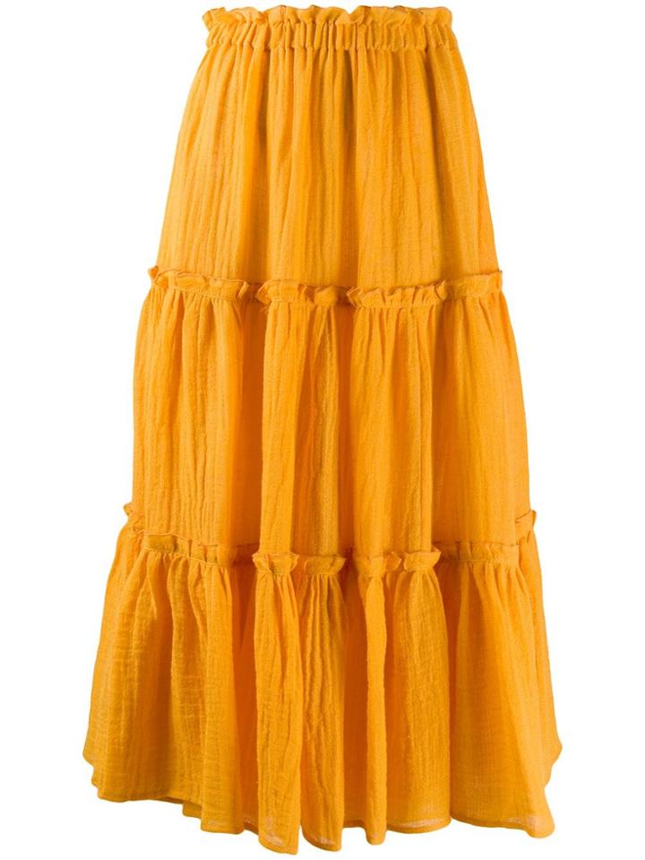 Lisa Marie Fernandez Flared Midi Skirt - Yellow
