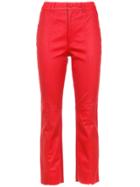 Nk Cropped Leather Trousers - Red