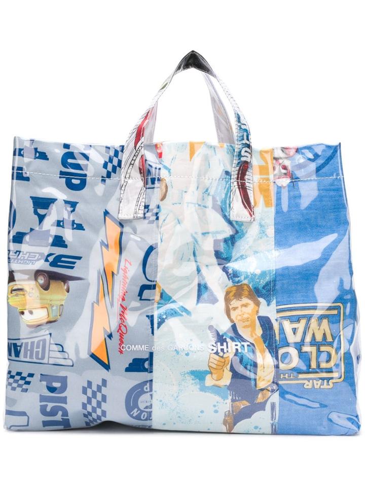 Comme Des Garçons Shirt Cartoon Shopper Bag - Blue