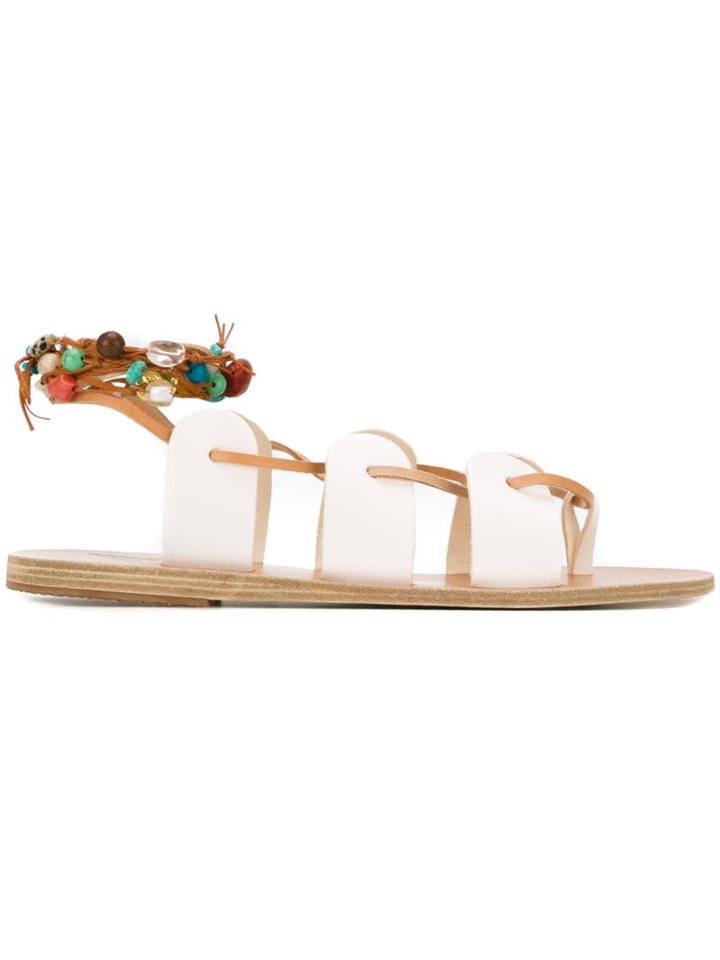Ancient Greek Sandals Amaryllis Sandals, Women's, Size: 38, White, Calf Leather/leather/stone/rubber