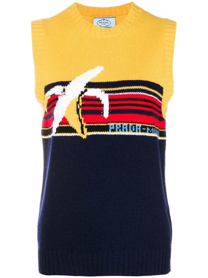 Prada Banana Printed Top - Yellow & Orange