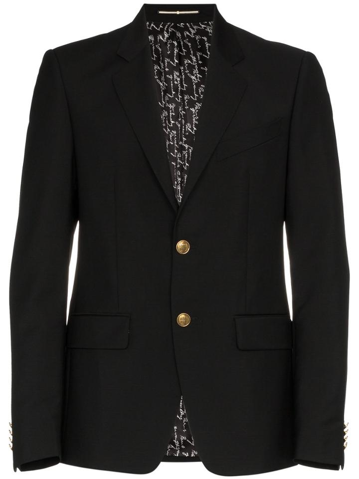 Givenchy Single Breasted Wool Mohair-blend Blazer - Black