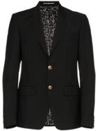 Givenchy Single Breasted Wool Mohair-blend Blazer - Black