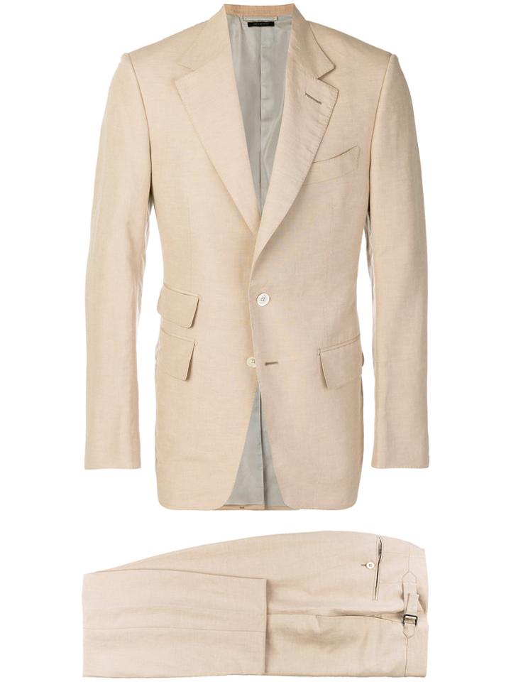 Tom Ford Straight-fit Two Piece Suit - Nude & Neutrals