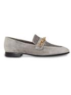 Burberry Link Detail Suede Loafers - Grey