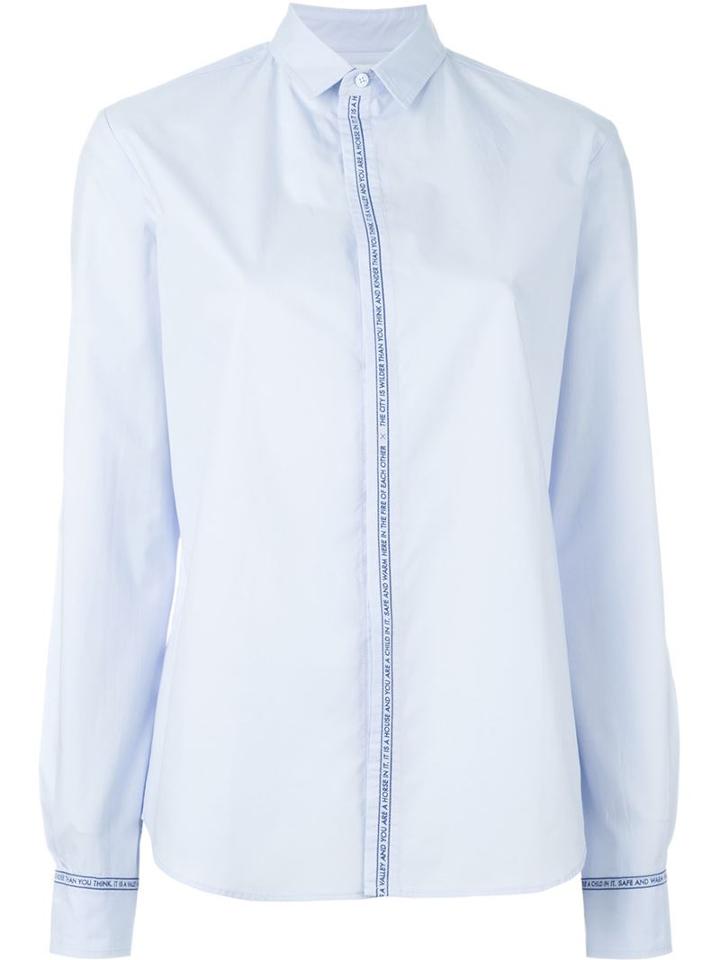 Each X Other Embroidered Ribbon Shirt, Women's, Size: Small, Blue, Cotton