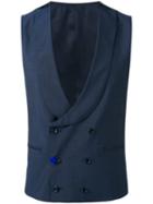 Lardini - Classic Waistcoat - Men - Polyester/cupro/viscose/wool - 50, Blue, Polyester/cupro/viscose/wool