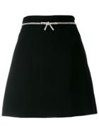 Miu Miu Bow Embellished Skirt - Black