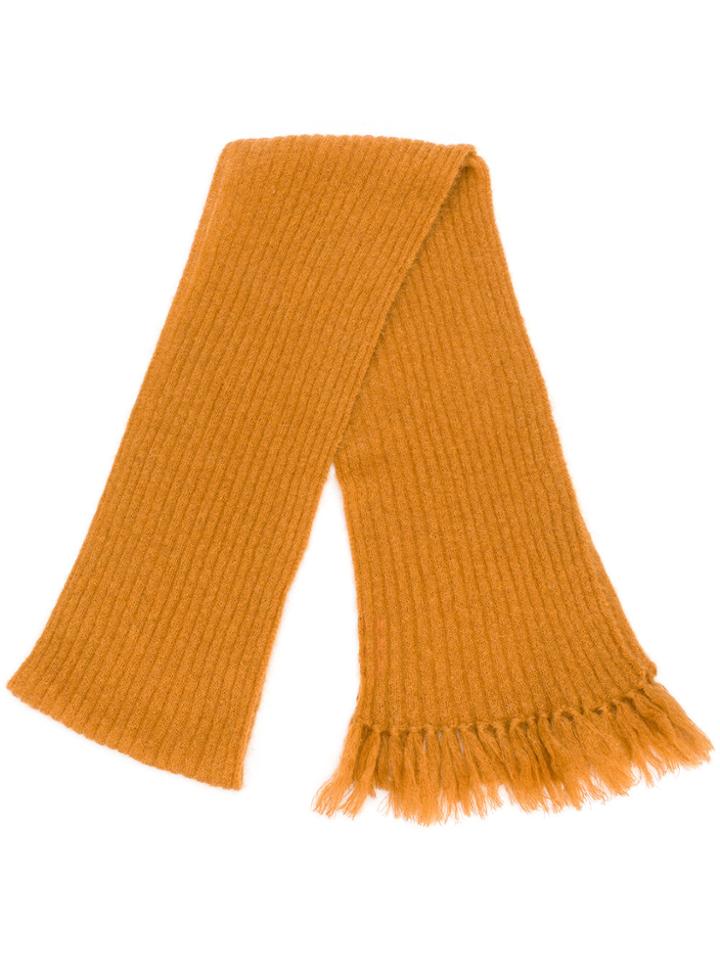 Mp Massimo Piombo Fringed Scarf - Yellow & Orange