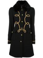 Vivetta Faux Fur Collar Coat, Women's, Size: 40, Black, Wool/polyamide/acrylic/viscose