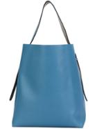Valextra Medium Bucket Shoulder Bag, Women's, Blue, Calf Leather
