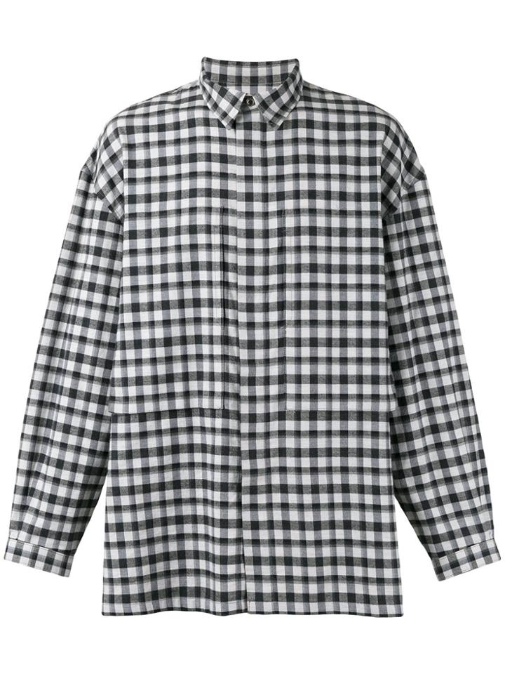 E. Tautz Concealed Fastening Checked Shirt - Grey