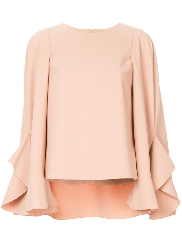 Goen.j Wide Cuffed Cape Top - Brown