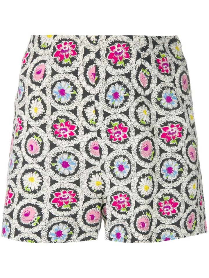 Moschino Pre-owned Flower Print Shorts - Black