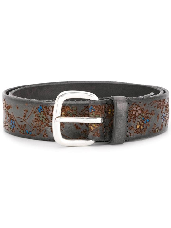 Orciani Floret Hand-painted Belt - Grey