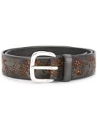 Orciani Floret Hand-painted Belt - Grey