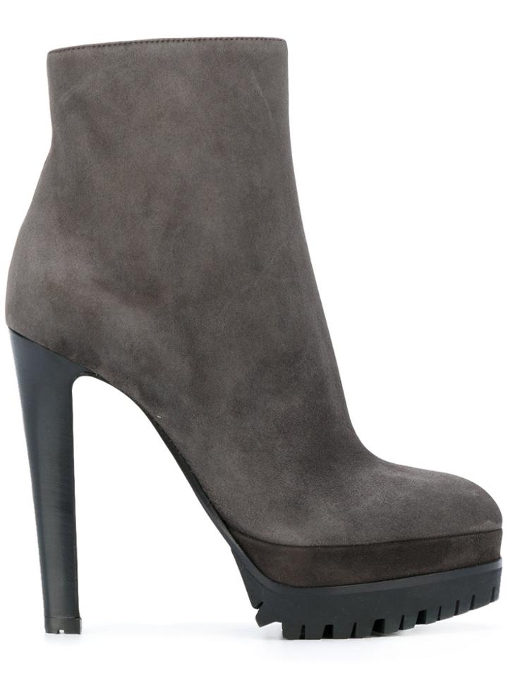 Sergio Rossi Heeled Platform Ankle Boots - Grey
