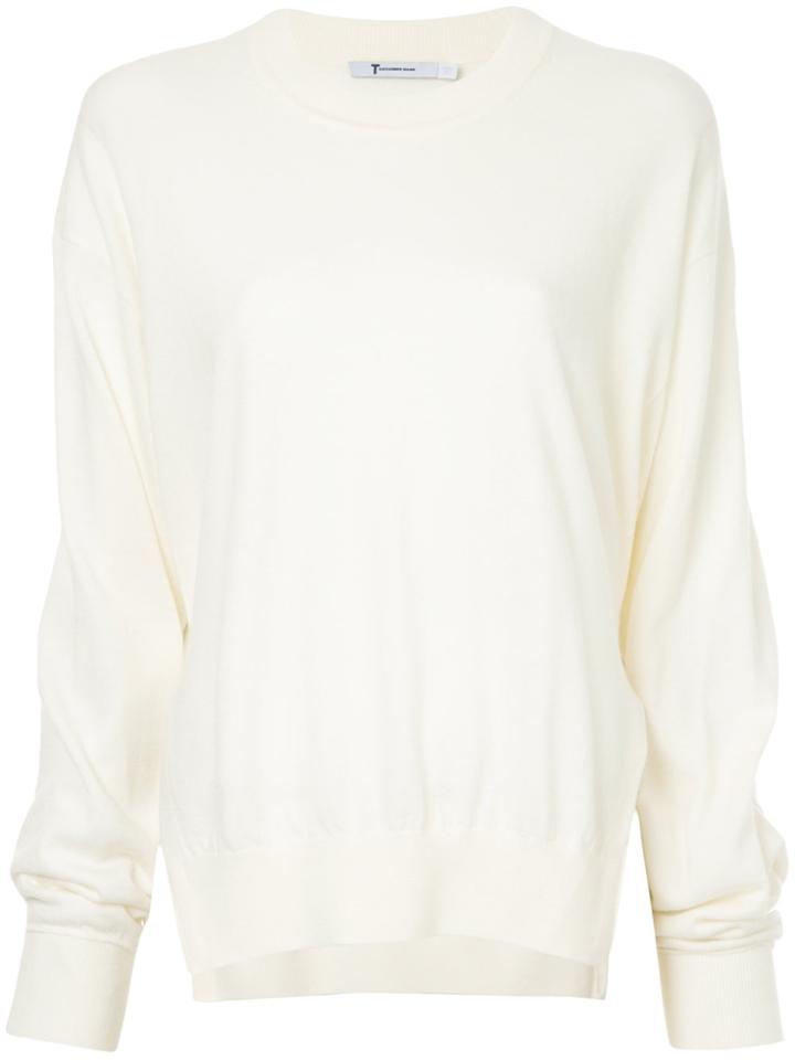 T By Alexander Wang Side Slit Sweater - White