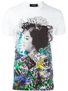 Dsquared2 Graffiti Geisha Print T-shirt