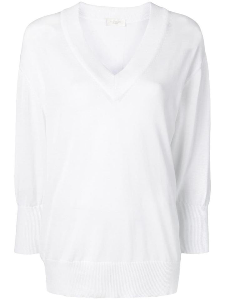 Zanone V-neck Loose-fit Sweater - White