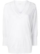 Zanone V-neck Loose-fit Sweater - White