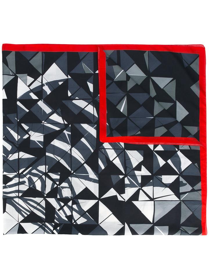 Faliero Sarti Geo Print Scarf, Men's, Black, Silk/cotton