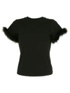 Cinq A Sept Fur Sleeved T-shirt - Black