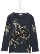 Dolce & Gabbana Kids Cowboy Print T-shirt, Boy's, Size: 10 Yrs, Blue