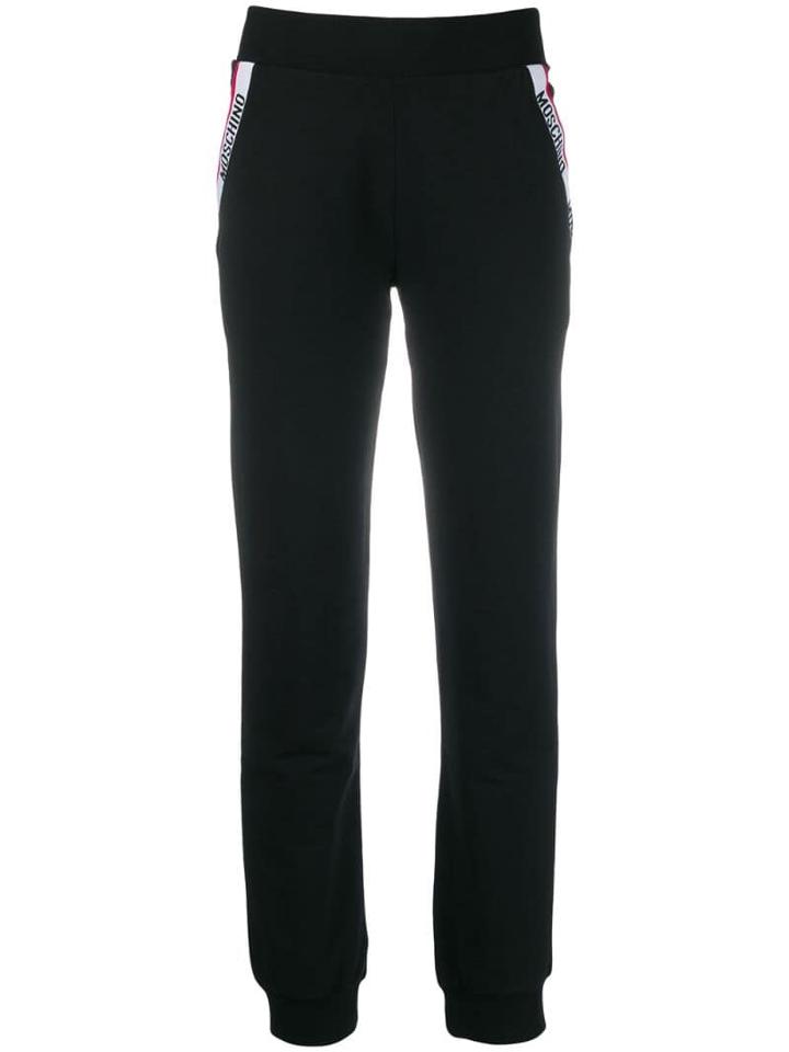 Moschino Logo Trimmed Jogging Trousers - Black