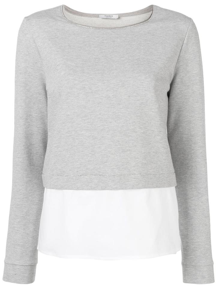 Peserico Layered Sweatshirt - Grey