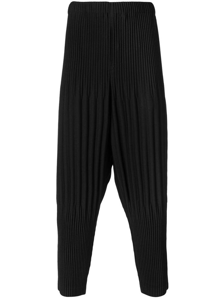 Homme Plissé Issey Miyake Ribbed Drop Crotch Pants - Blue