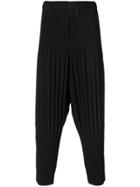 Homme Plissé Issey Miyake Ribbed Drop Crotch Pants - Blue