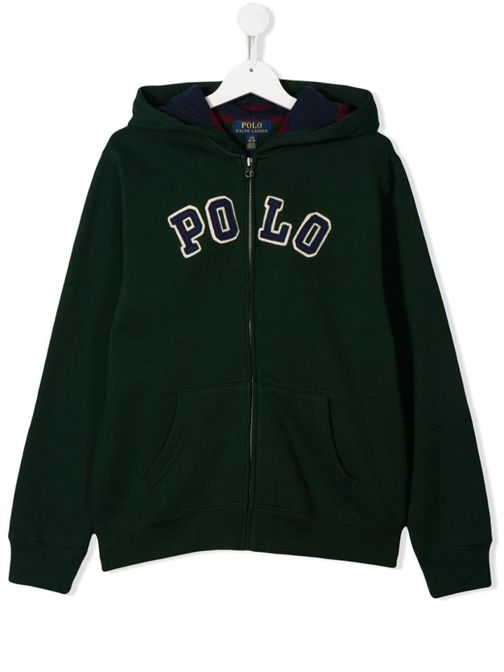 Ralph Lauren Kids Teen Logo Zipped Hoodie - Green
