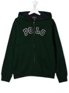 Ralph Lauren Kids Teen Logo Zipped Hoodie - Green