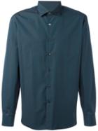Salvatore Ferragamo Classic Pinstripe Shirt, Men's, Size: Small, Green, Cotton