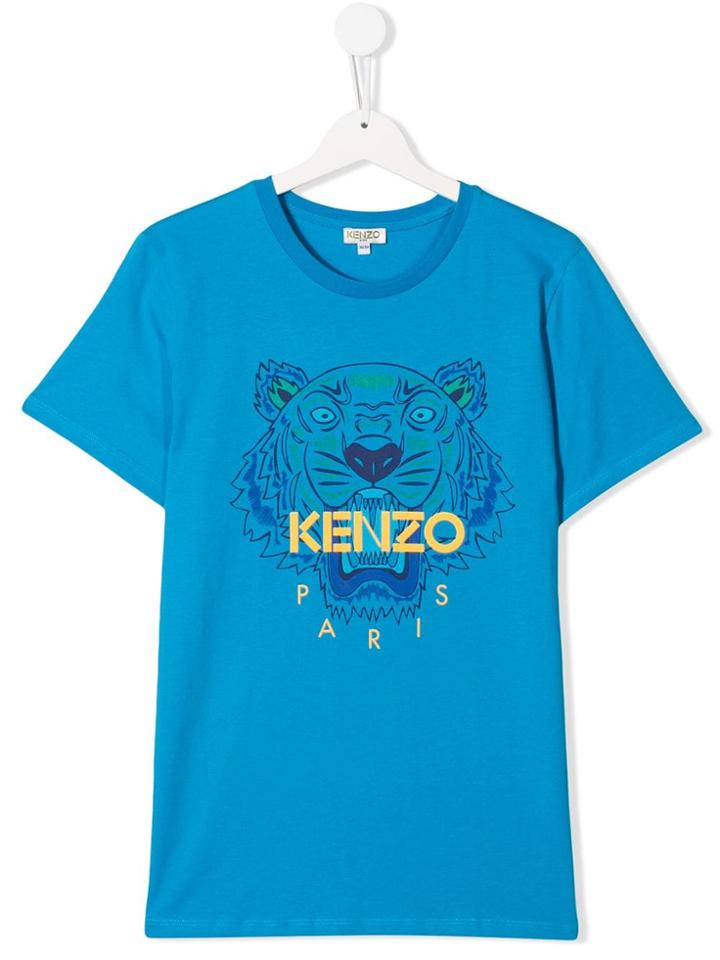 Kenzo Kids Teen Tiger Print T-shirt - Blue