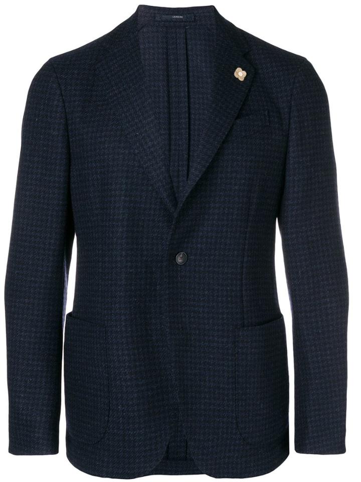 Lardini Patterned Blazer - Blue