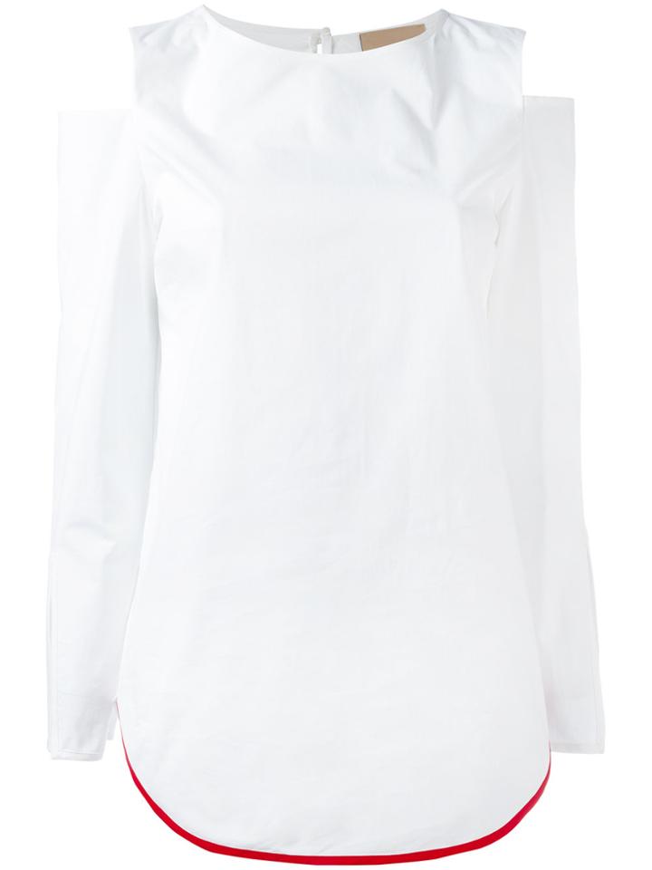 Erika Cavallini Cut-out Shoulders Blouse - White