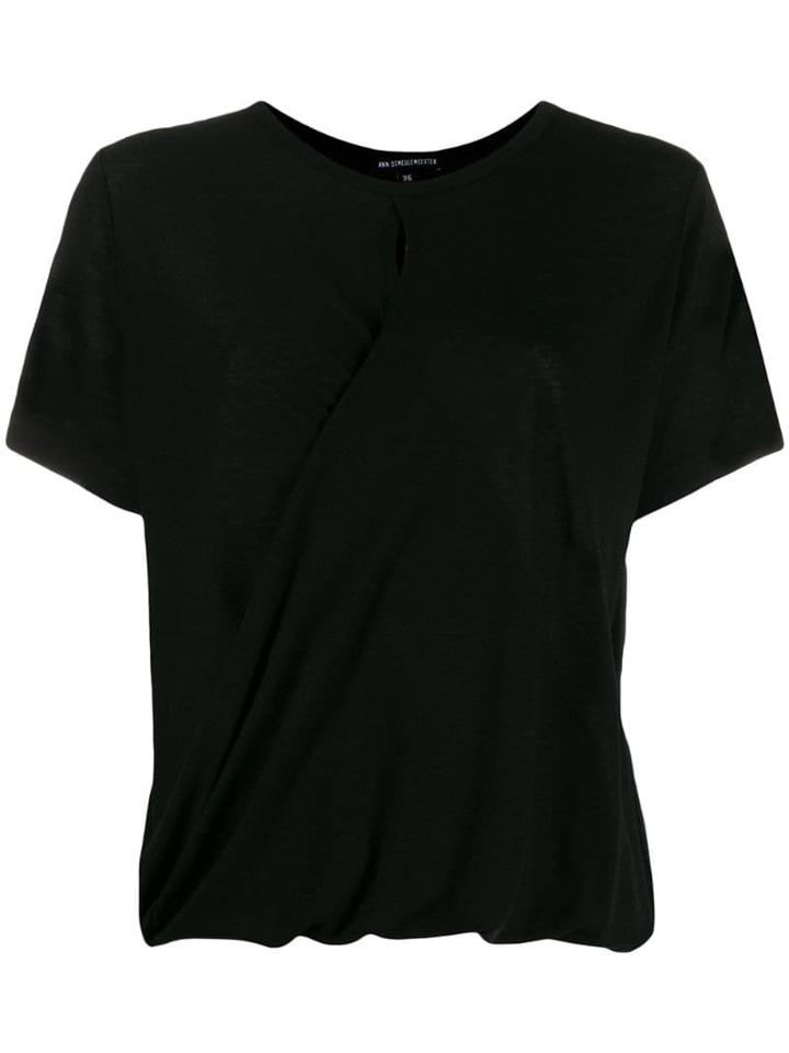 Ann Demeulemeester Draped Hem T-shirt - Black
