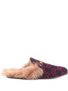 Gucci Monogram Princetown Slippers - Blue