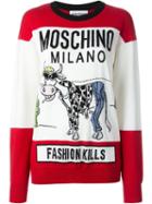 Moschino Fashion Kills Jumper, Women's, Size: Small, White, Virgin Wool
